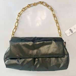 Anthropologie metallic puff shoulder bag